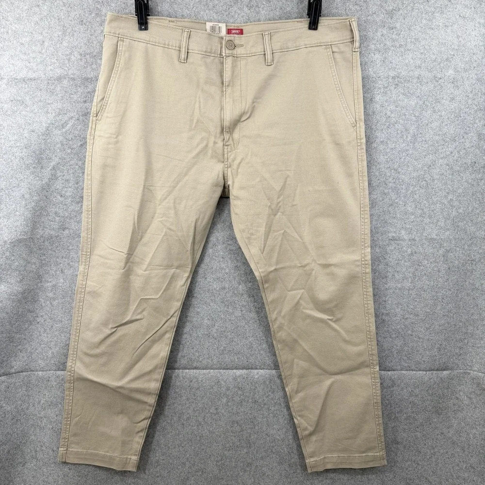Levis Jeans Men XX Chino Pants Standard Taper Fit Stretch Tan 38x30 actual 40x29
